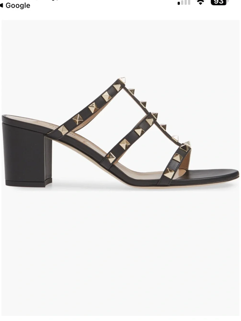 Valentino Rockstud Leather Block Heel Slide Sandal 37